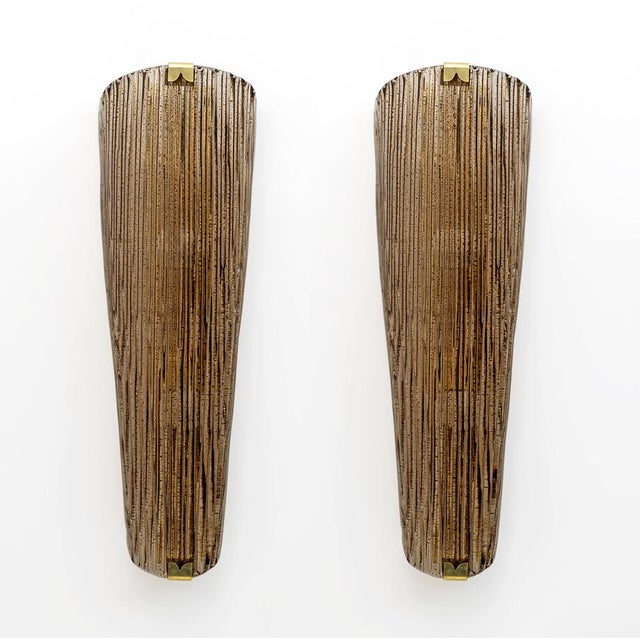 Modern Amber Murano Glass and Brass Sconces, 2000, Set of 2 For Sale - Image 12 of 12
