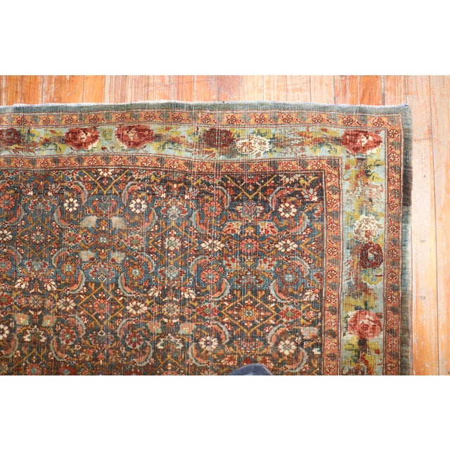 Antique Persian Bidjar Accent Rug For Sale - Image 10 of 12