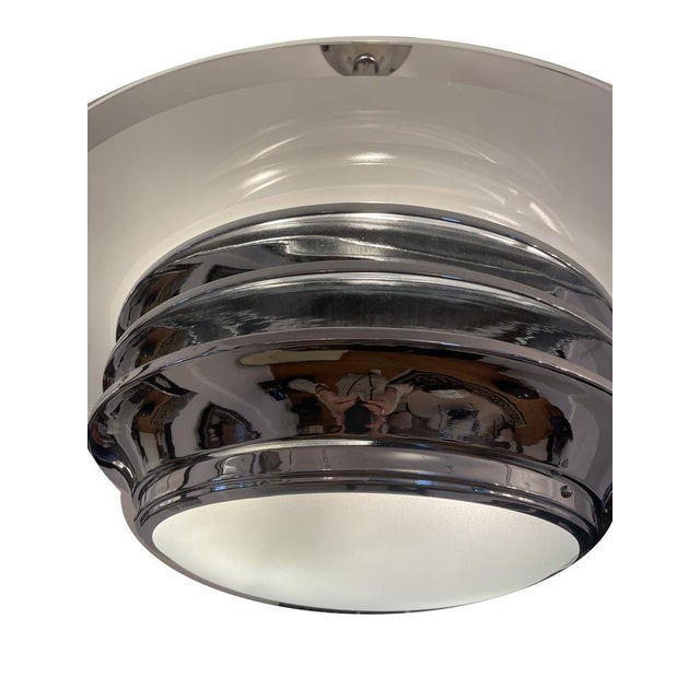 Metal Vintage Art Deco Ceiling Lamp, 1940 For Sale - Image 7 of 8
