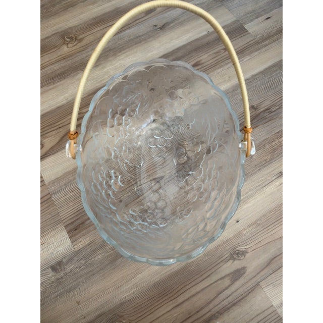 Vintage Clear Pressed Glass Fruit Basket Bowl For Sale - Image 4 of 11