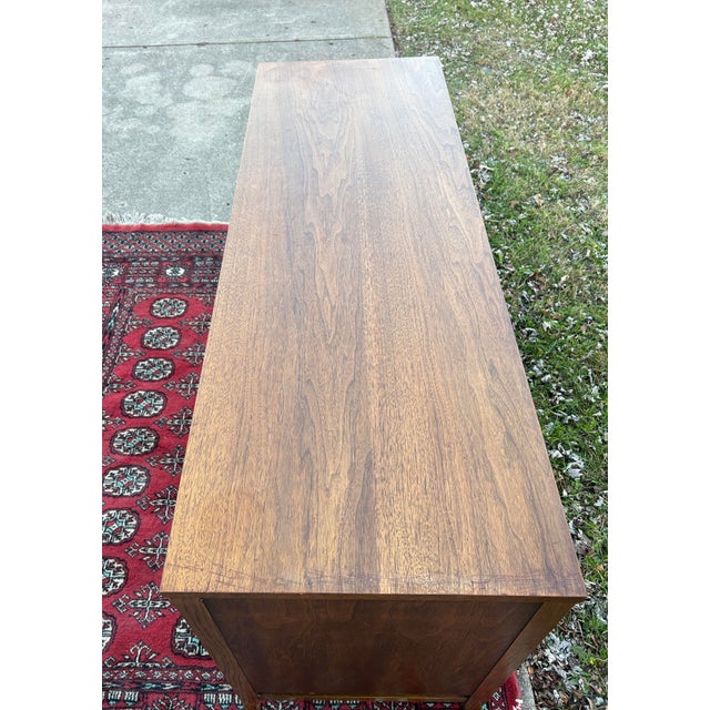 Vintage Mid-Century Modern Walnut Broyhill Brasilia Hutch Credenza Sideboard For Sale - Image 12 of 12