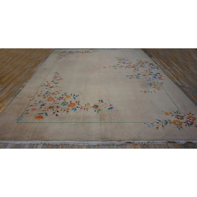 1930s Chinese Art Deco Carpet ( 11' X 13' 9" - 355 X 420 ) Antique Chinese – Art Deco Ivory 1935 Rug, Circa Date: 1935....