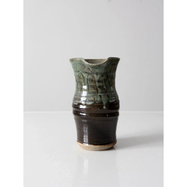 Contemporary Vintage Studio Pottery Pitcher For Sale - Image 3 of 13