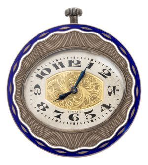 Vintage Art Deco Enamel Table Clock from Cyma, 1920s