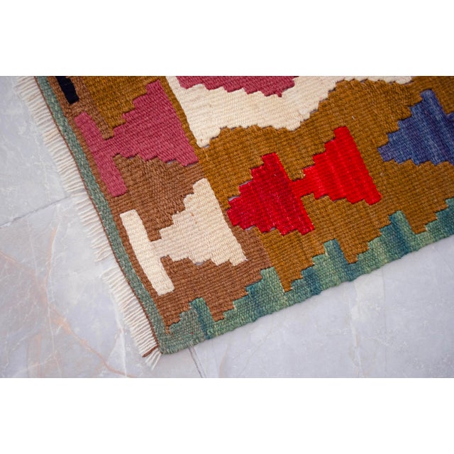 1990s Turkish Rug Hand-Woven Kilim Rug - 2'4" X 3'5" For Sale - Image 9 of 10
