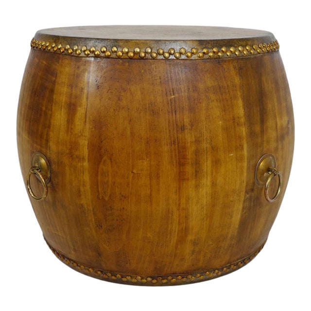 Natural Wood Drum Coffee Table Chairish