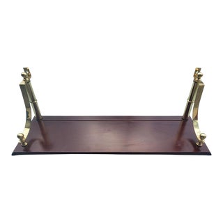 Solid Mahogany and Brass Mounted Wall Shelf For Sale