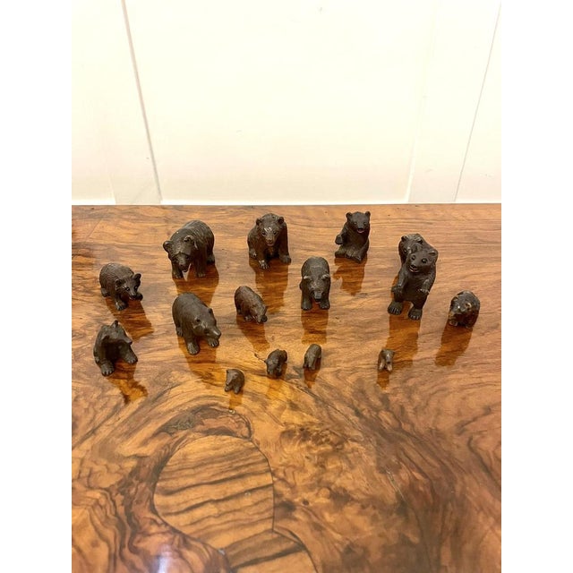 Mid 19th Century Small 19th Century Carved Oak Black Forest Bears, 1860s, Set of 15 For Sale - Image 5 of 16