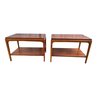 Pair of Mid Century Rhythm Lane Two Tier Walnut Side -End Tables. For Sale
