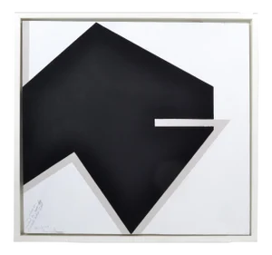 Black & White Yamil O Cardenas Abstract Expressionist Painting - Signed