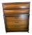 1970s Vintage Mid Century Sheffield Furniture Co. 5 Drawer Walnut Highboy Dresser For Sale