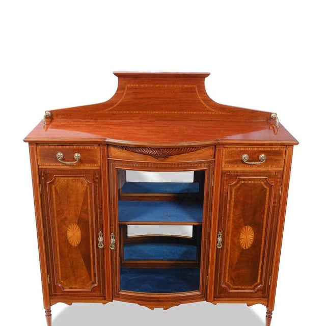 Wood Edwardian Display Cabinet, England, 1900 For Sale - Image 7 of 9
