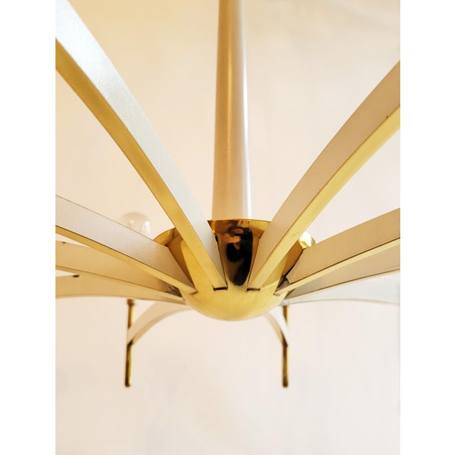 Mid-Century Modern Austrian Brass Chandelier by Rupert Nikoll, 1950s For Sale - Image 9 of 15