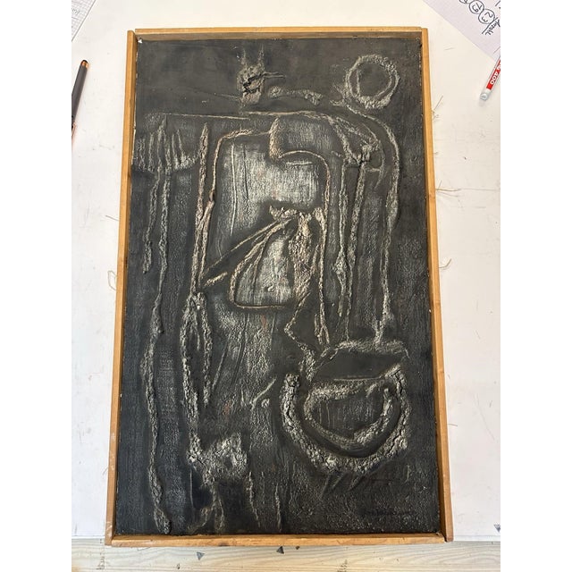 Jon Wedewer, Informel, 1961, Mixed Media, in Very Good conditions. Designed 1960 to 1969 This piece is designed in the...