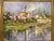 Green Late 20th Century Anna Olszewska - Riverside Village, Oil on Canvas For Sale - Image 8 of 13