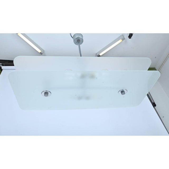 Metal Bauhaus Chrome and Glass Ceiling Light, 1930s For Sale - Image 7 of 7