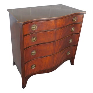 Charak Federal Hepplewhite Flame Mahogany Serpentine Front Chest 34"w For Sale