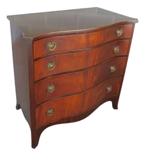 Charak Federal Hepplewhite Flame Mahogany Serpentine Front Chest 34"w