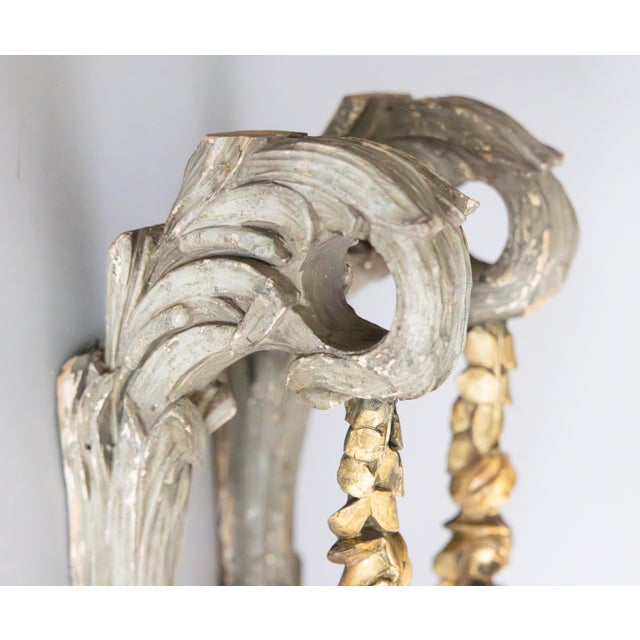 Gold Romantic 19th Century French Gray & Giltwood Roses Hanging Architectural Fragments Wall Swags - A Pair For Sale - Image 8 of 15