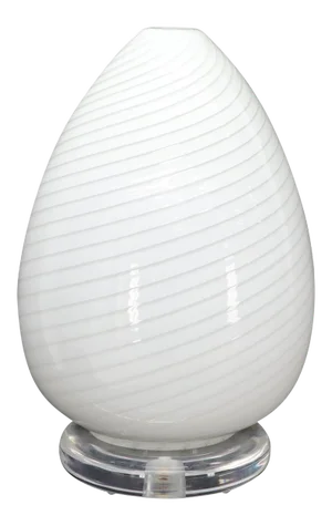 Egg Shape Murano Glass Swirl Pattern Table Lamp