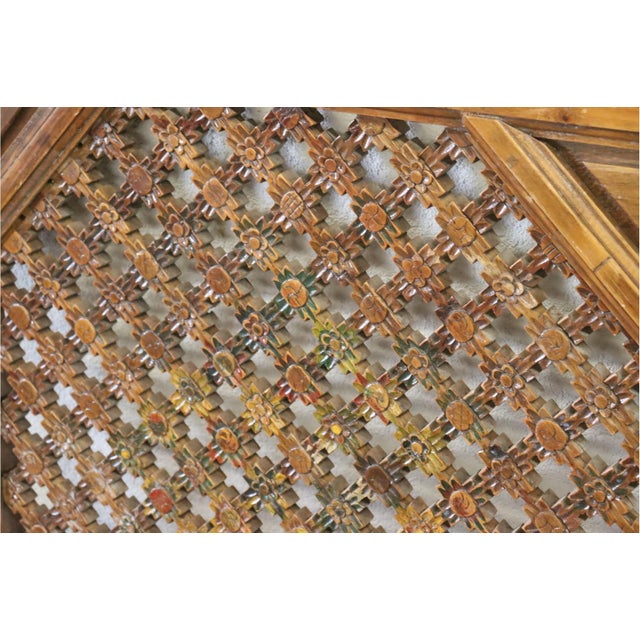 19th Century Antique Chinese Carved Wood Architectural Pierced Window Panel For Sale - Image 5 of 7
