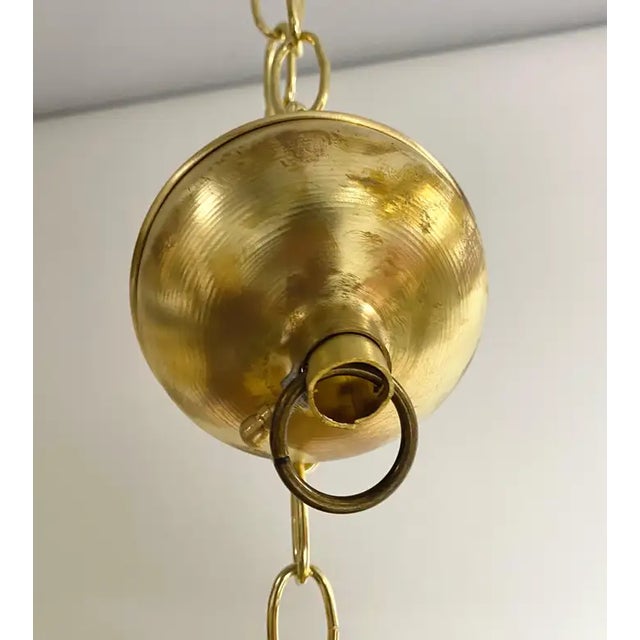 Mid-Century Modern Style Oval Spaceship Brass Pendant or Lantern For Sale - Image 9 of 12