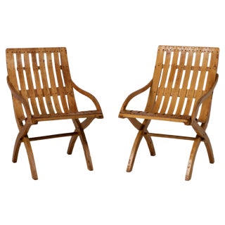 Set of 20th Century Swedish Grace Bare Wood Armchairs For Sale