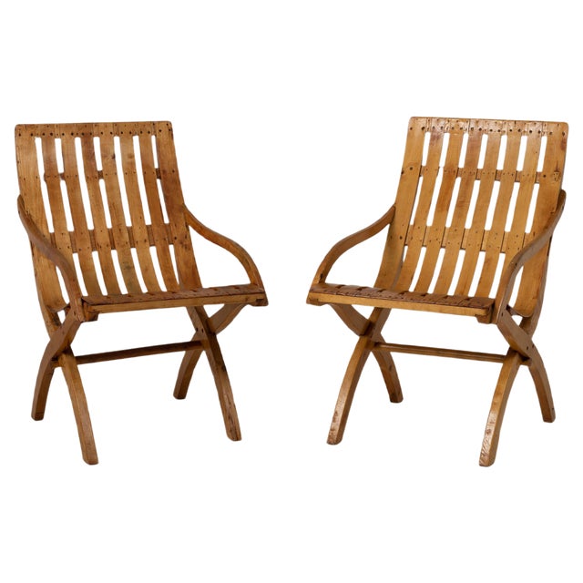 Set of 20th Century Swedish Grace Bare Wood Armchairs For Sale