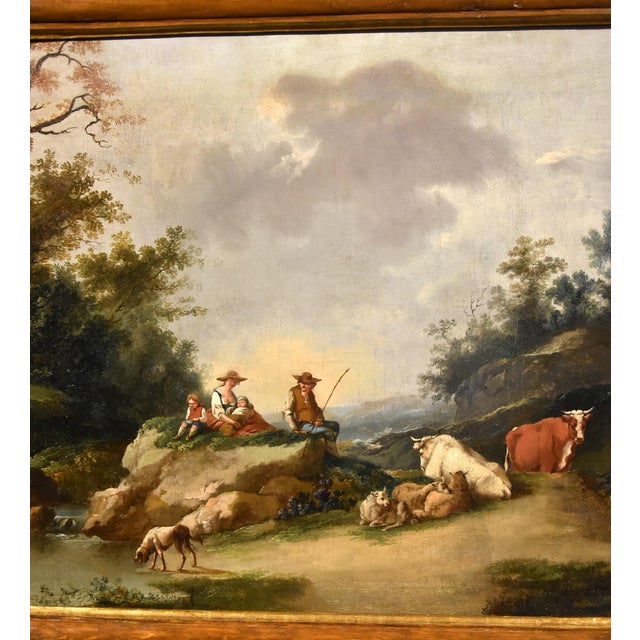 Circle of Francesco Zuccarelli, Landscape, 1750, Oil on Canvas For Sale - Image 7 of 13