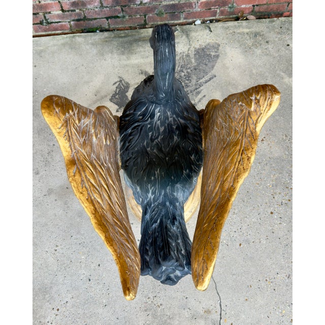 Vintage Hollywood Regency Parcel Gilt Swan Pedestal Dining Table Base - Newly Painted For Sale - Image 11 of 13