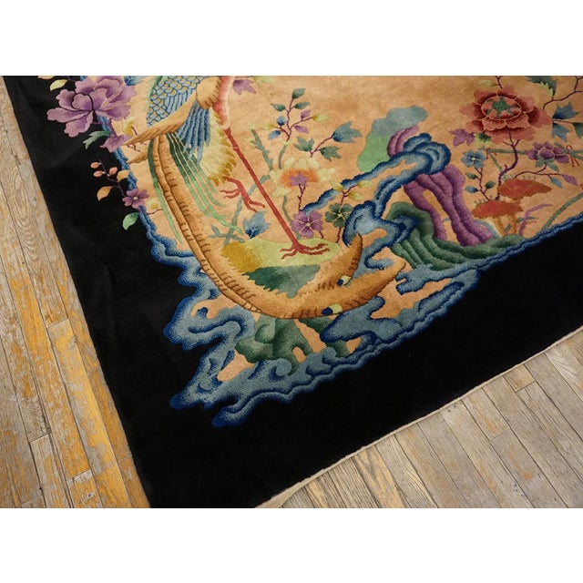 Beige 1920s Brown Earth Tone Antique Chinese Art Deco Carpet Made by Nichols Workshop Rug 7'10" X 9'6" For Sale - Image 8 of 18