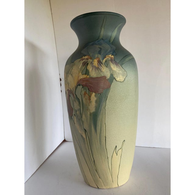Art Nouveau Antique Weller Pottery Hand-Painted Art Nouveau Vase For Sale - Image 3 of 12