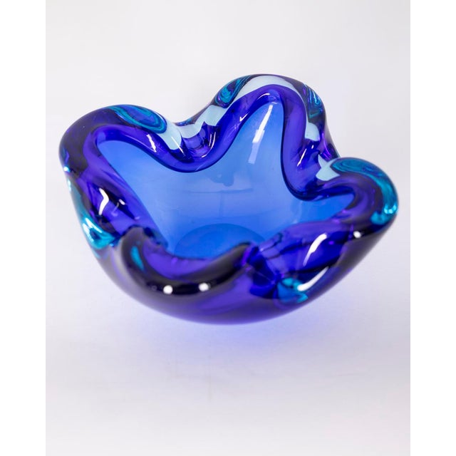 1970s Vintage Italian Ashtray in Blue Murano Glass, 1970s For Sale - Image 5 of 8
