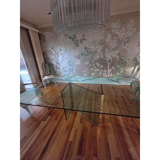 1970's Leon Rosen Pace Collection Glass & Brass Dining Table For Sale - Image 16 of 18