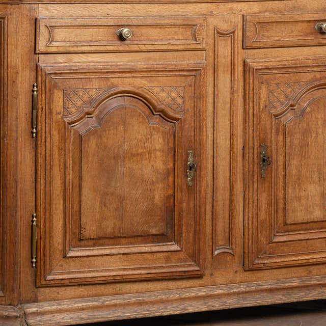 Wood Late 18th Century Tall French Oak Cabinet "Deux Corp" For Sale - Image 7 of 13
