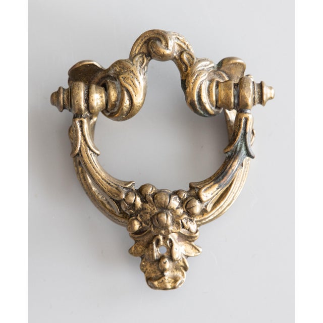 Gold Antique Art Nouveau French Gilt Bronze Floral Door Knocker For Sale - Image 8 of 8