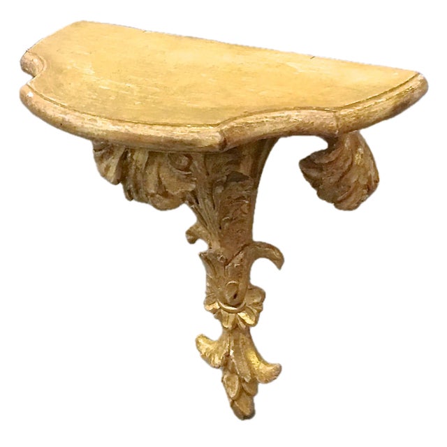 Traditional Vintage Italian Giltwood Acanthus Wall Shelf For Sale - Image 3 of 6