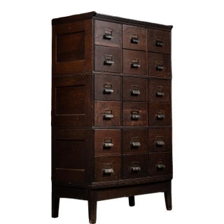 1910 Japanned Copper 18 Drawer Apothecary For Sale