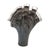 Black Vintage Italian Black Swirl Ruffled Large Glass Vase For Sale - Image 8 of 8