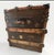 Early 1900s European Antique Travel Trunk With Wood Slats & Metal Hardware For Sale - Image 4 of 12