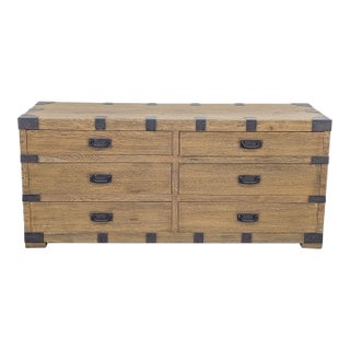 Restoration Hardware Industrial Wood 6-Drawer Dresser For Sale