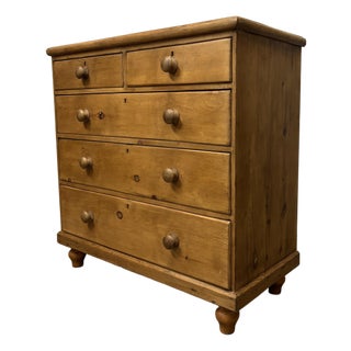 19th Century English Pine Chest of Drawers For Sale
