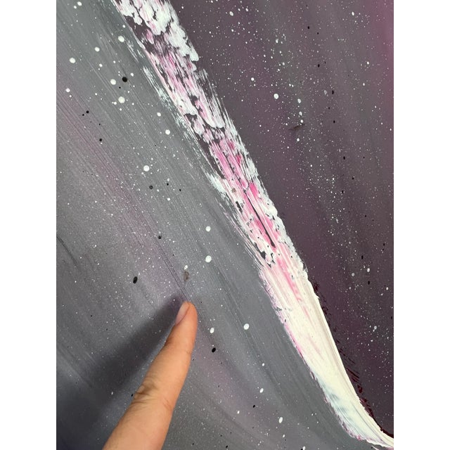 1987 Postmodern Abstract Artwork in a Pink Laminate Frame For Sale - Image 4 of 10