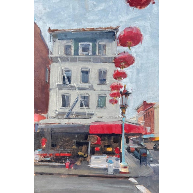 Chinatown Study captures a vibrant street scene, where the interplay of light and shadow enhances the architectural...