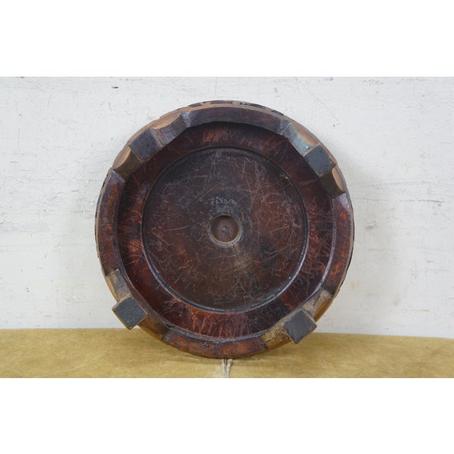 Metal Mid 20th Century Chinese Cloisonne Enameled Brass Thousand Flowers Brush Bowl & Elm Stand For Sale - Image 7 of 13