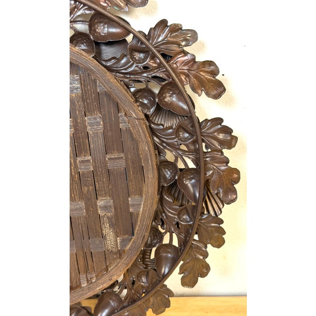 Gold Victorian Brass Coral & Sea Life Circular Mirror, England, Late 19th Century For Sale - Image 8 of 13