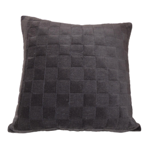Black Check-Pattern Square Decorative Pillow From Portugal
