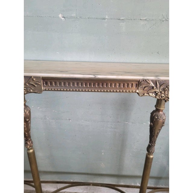 Louis XVI Style Console in Gilded Brass, 1950s For Sale - Image 6 of 13
