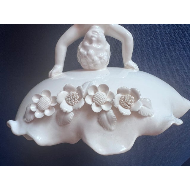 White 1950s Lenwile Ardalt Cherub Compote, Made in Japan For Sale - Image 8 of 11