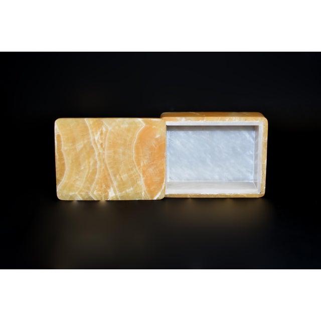 Gemstone Hand Crafted Honey Onyx Box by Italian Artisan For Sale - Image 7 of 16